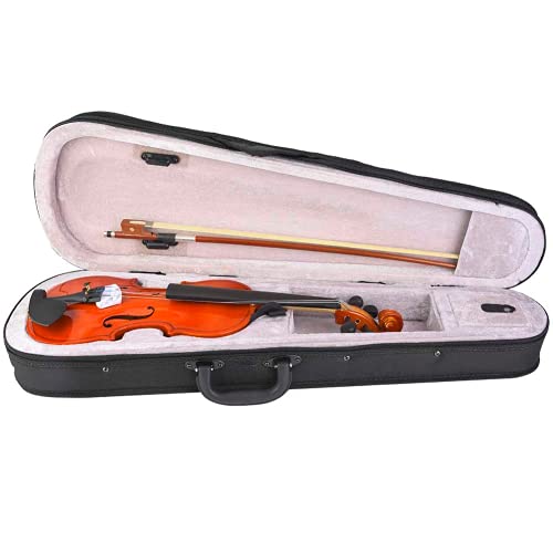 Naturel Fait Main Violon Acoustique, Débutant Ensemble De Violon avec Arc Colophane Sac, Taille Réelle Bois D'érable Violon pour élève(1/4) Cover