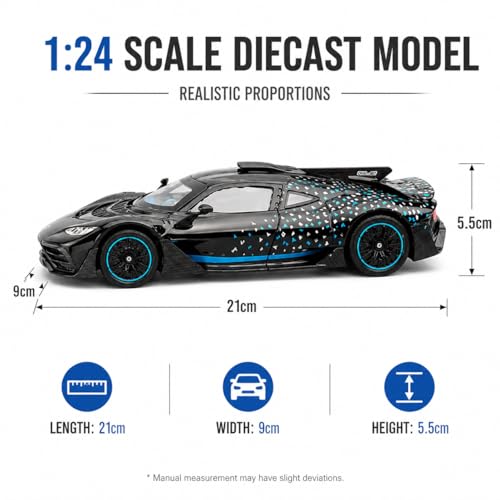 Image of Mercedes AMG ONE 1:24 Scale Die-Cast Car Model with Sound Light - Openable Doors Hood Pull-Back Alloy Metal Collectible Toy Car for Kids Collectors