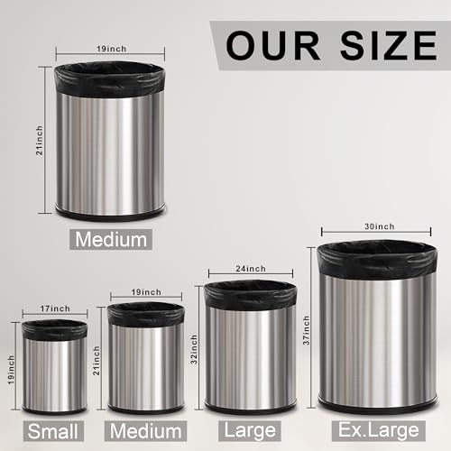 Image of GLUN Garbage Bags 21x19 Inch Medium Size, 30 Bags X 3 Rolls (90 Count) Black Color, For Dry & Wet Waste Trash Bag, Durable & Leak Proof