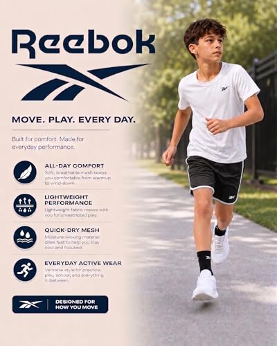 Reebok Boys Breathable Mesh Athletic Shorts Basketball Running 1 or 2 Pack - image 7