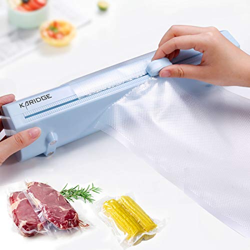 Vacuum Sealer Bags Roll Dispenser with Cutter with 8â€˜â€™x 16' Vacuum Bags Roll, Great for Plastic Wrap Dispenser, Aluminum Foil Roll, Food Saver Bag Rolls, Baking Parchment - Max Hold 11" * 25ft Rolls