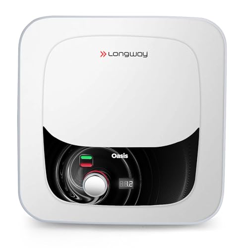 Image of Longway Oasis Gigi 15 Ltr 5 Star Rated Storage Water Heater for Home | Advanced Multi-Layered Safety | Anti-Rust Coating | Glassline Coated Tank | Suitable for Hard Water & High-Rise Building (White)