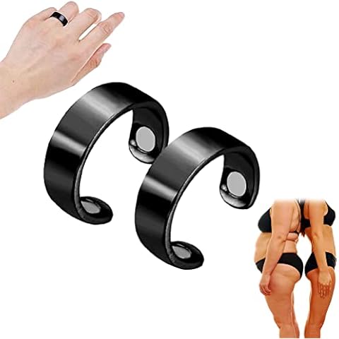 SUPYINI 2Pcs Lymphatic Drainage Magnetic Ring,copper Magnet Rings,Weight Loss Slimming Ring Magnetic Open Ring, Adjustable Cover