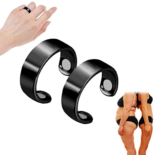 2 paquete Drenaje linfático Anillo magnético Pérdida de peso Pelimentación Anillo magnético Elegante anillo abierto magnético para hombres Mujeres, única talla Cover