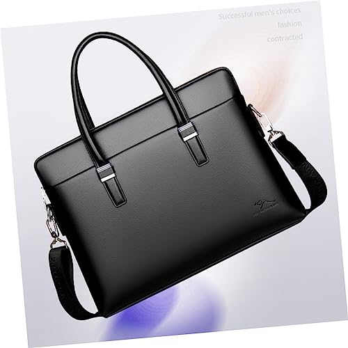 Sacoche ordinateur portable cuir vachette noir mallette affaires luxe - 4