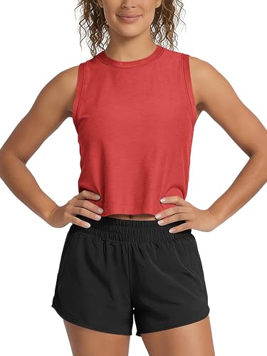 Image of ODODOS Women's Performance Tank Ultra Soft odSTRATUM Tech Sleeveless Tee Shirts High Crew Neck Pullover Top