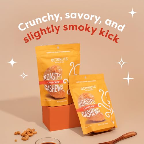 Image of Octonuts Gochujang Roasted Cashew (5oz) Plant Based Protein Snack with Korean-Inspired Flavor - Healthy Snack for Adults & Kids - Keto Friendly, Vegan & Non-GMO Verified