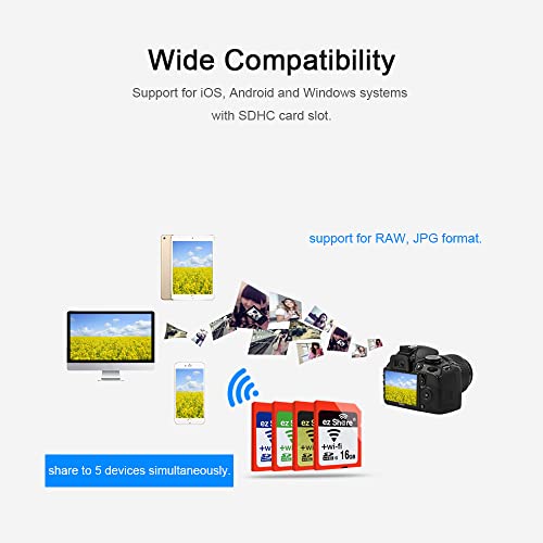 yeacher EZ share WiFi Share Memory SD Card Wireless Camera Share Card SDHC Flash Card Classe 10 32GB
