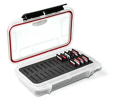 Waterproof Dust-Proof Professional 26 SD SDXC SDHC Memory Card Protective Case ELSD-26 Black Foam See Through Clear Case