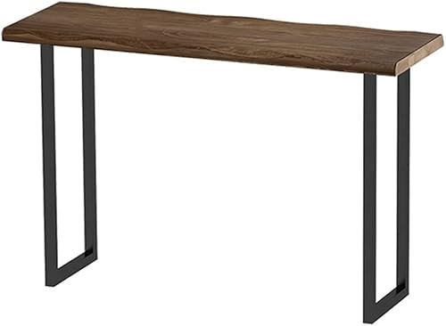 Mesa de bar de madera maciza vintage irregular trípode de hierro mesa rectangular de escritorio alta junto a la ventana cocina comedor jardín sala