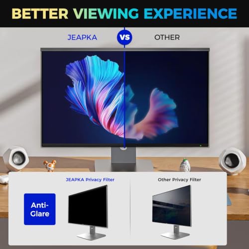 Image of Magnetic 27 Inch Computer Privacy Screen Filter for 16:9 Aspect Ratio Widescreen Monitor, Eye Protection Anti Glare Blue Light Computer Privacy Shield Panel, Removable Anti-Scratch Protector