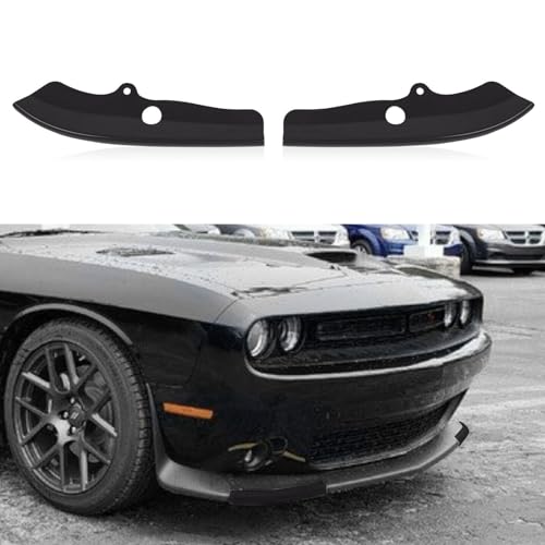 SOSEGA Front Bumper Lip Splitter Protector Cover Replacement Part for 2015-2023 Dodge Challenger Scat Pack R/T GT SRT Not for Plus,Widebody (2pcs/Set) (Black)