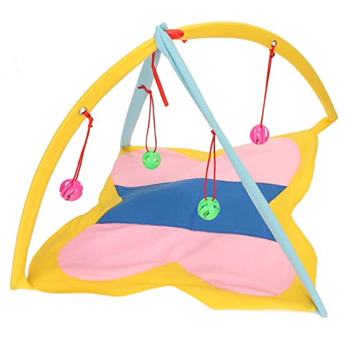 Barraca para cama de gato com brinquedo de sino pendurado, brinquedo interativo para gato dobrável,