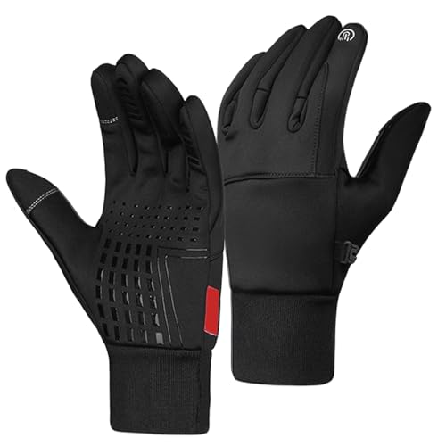 Sionhiuo Guantes de ciclismo de invierno para hombre, resistentes al viento, guantes térmicos para pantalla táctil, guantes de ciclismo térmicos | Guantes impermeables para clima frío para pasear,
