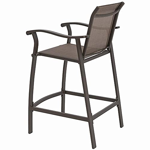 Crestlive Products Outdoor Counter Height Bar Stools Set Of 2 Classic Patio Furniture Bar Chairs With Heavy Duty Aluminum Frame In Antique Brown Finish (Brown) #TOP3