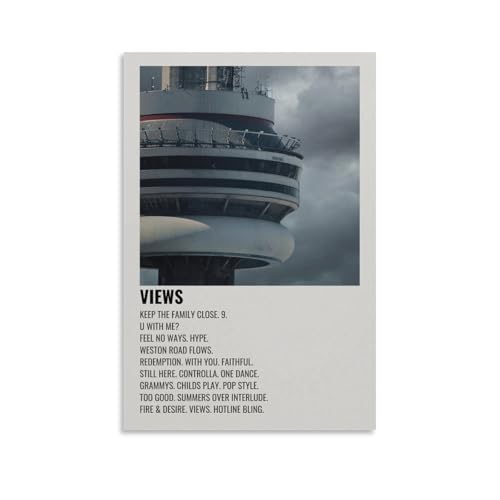 ZANLIART Drake VIEWS Album Cover Canvas Print Music Poster for Room Aesthetic Unframe:12x18inch(30x45cm)