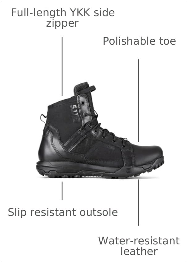 Image of 5.11 Tactical Mens A /T 6-Inch Professional All Terrain Work Boots, Side Zip