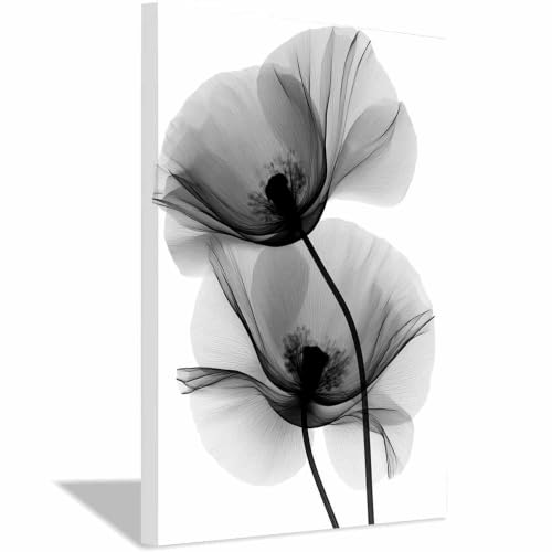 Tableau toile photo noir et blanc coquelicots pour rénover votre déco