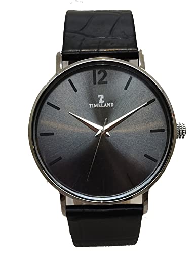 Image of Slim Analog Men's Wrist Watch - Long Lasting Perfect for Outdoor Formal (Gray Dial Black Leather Strap Watch)