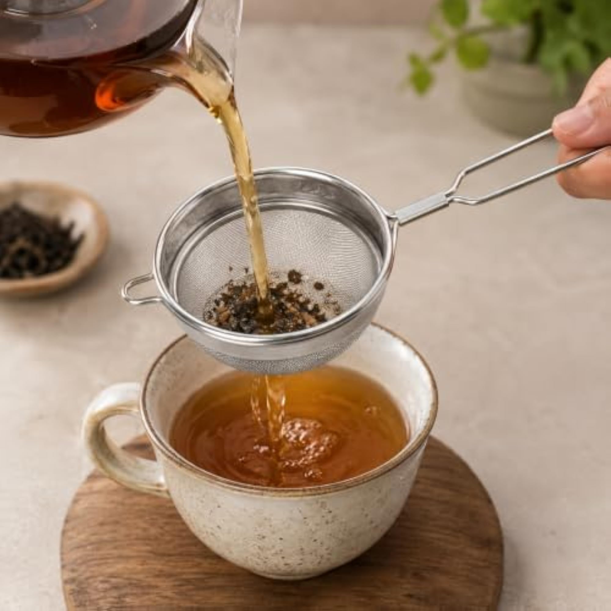 Heavy Duty Stainless Steel Tea Strainer with Ginger Grater Combo