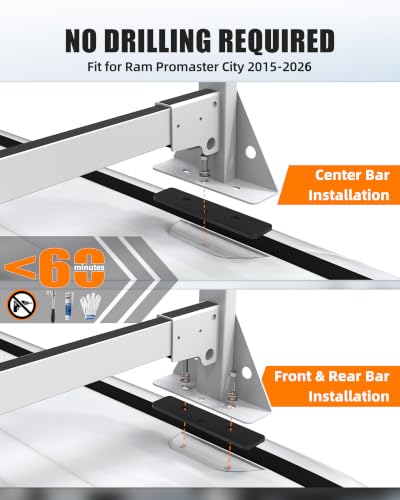 Image of MELIPRON Van Roof Ladder Rack Fit for RAM ProMaster City, 800 lbs Capacity