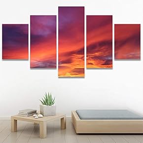 SIGNWIN 5 Panel Canvas Wall Art Colors of...