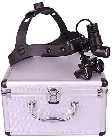 OTQEFTN Magnifying Glass Magnifier with Light, Medical Magnifying Glass LED Headlights Surgical Headband Magnifier Dental Otolaryngology Plastic Surgery Binocular Loupes Comfortable