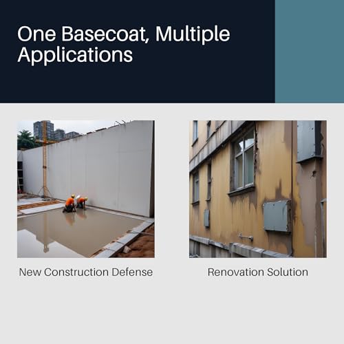 Image of Birla Opus Alldry Wall Fix 4 Waterproof Coating (10L, White)-5 Bar Hydrostatic Pressure Resistance-5 Year Warranty Basecoat-Vertical Outside Walls, Parapet, Sunshades-Acrylic Fibre Reinforced