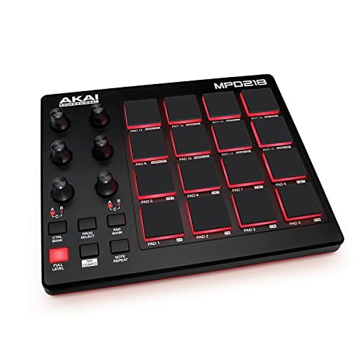 AKAI Professional MPD218 - Controlador de pad MIDI/máquina de pad de percusión/creador de ritmos con 16 pads, controles asignables, software de producción incluido