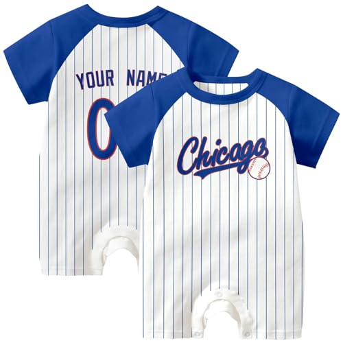 Image of KREDE Baby Clothes Unisex Bodysuit White Custom Name Number for Baby Boys