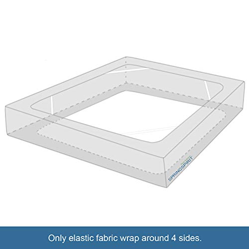 Box Spring Cover with Smooth and Elastic Woven Material, Alternates for Bed Skirt, King Size Only, Wrinkle & Fading Resistant, Washable, Dustproof, Black