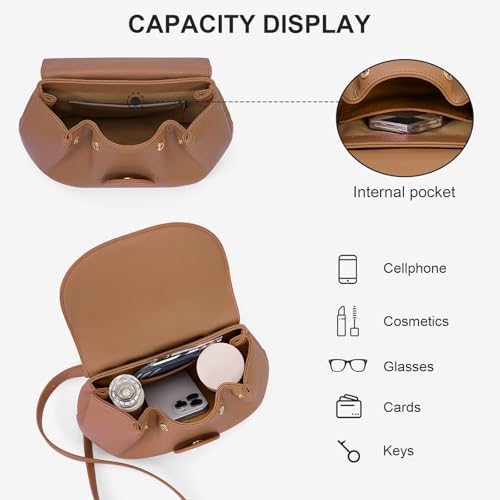 Small Top Handle Bag Crossbody Bags Purses for Women Designer Luxury Mini Faux Leather Shoulder Bag Handbag Satchels - Image 6