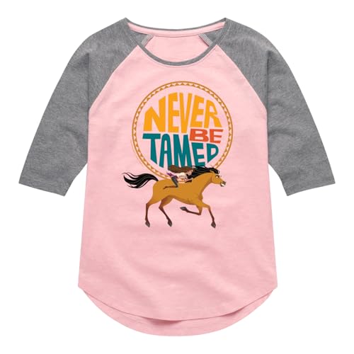 Spirit Riding Free - Never Be Tamed Sunset - Toddler and Youth Girls Raglan Graphic T-Shirt