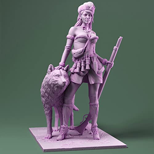 Figura de guerrera antigua de resina 1:24 sin ensamblar miniatura 1