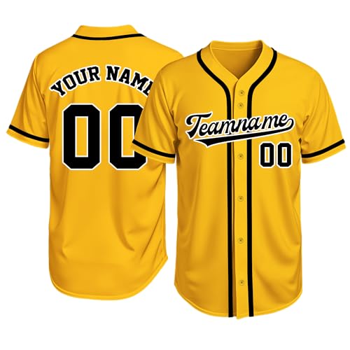Image of Custom Baseball Jersey Personalized Stitched or Printed Name Number Baseball Shirt Sports Uniform Gifts for Men Women Youth