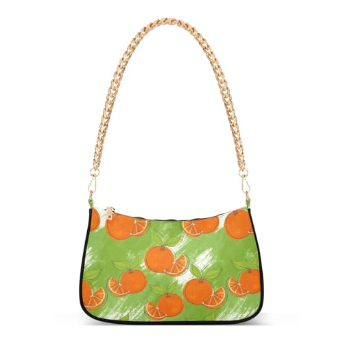 Clutch Shoulder Bags Tote Evening Purse Handbags for Women Orange Green Hobo Bags with Zipper Closure