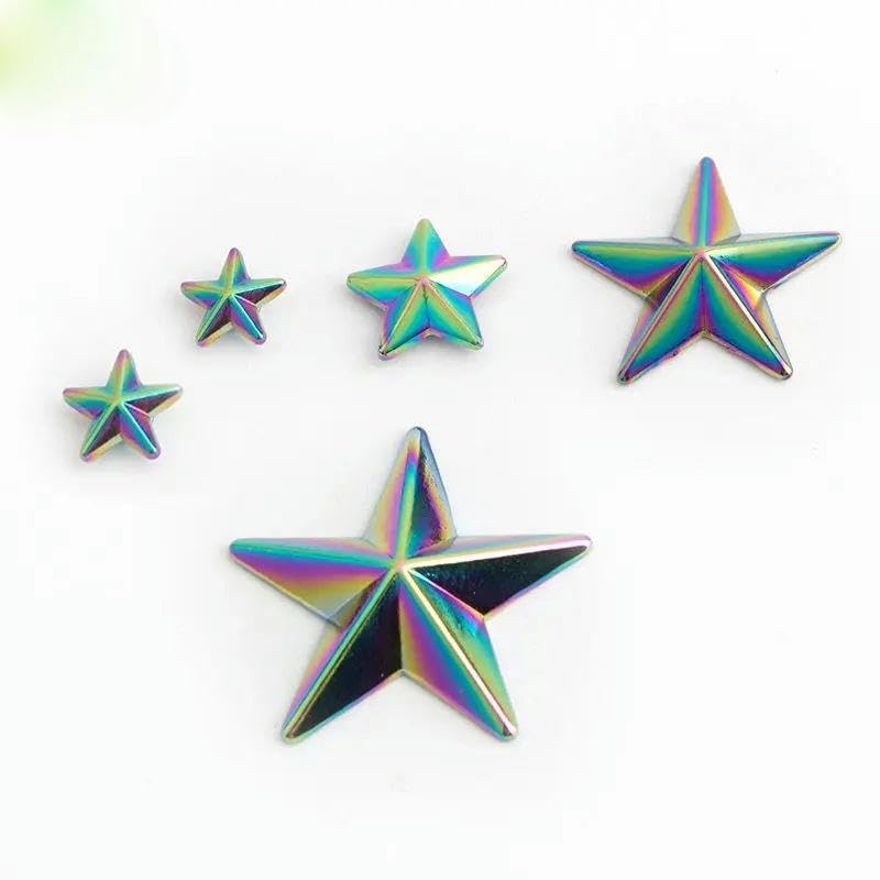 20-100 piezas de remaches de una sola capa de arcoíris, remaches s de estrella, accesorios para bolsas de bricolaje, Número 15, 12x9mm, 100 piezas