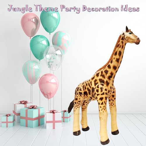 Jet Creations Giraffe Inflatable 36' Hx24 L, Ages 3+ Animal Toy – Party Decoration, Pool Play, Yard Display, Safari Themed Photo Prop, Birthday, VBS, Tan with Brown Spots, 1 pc