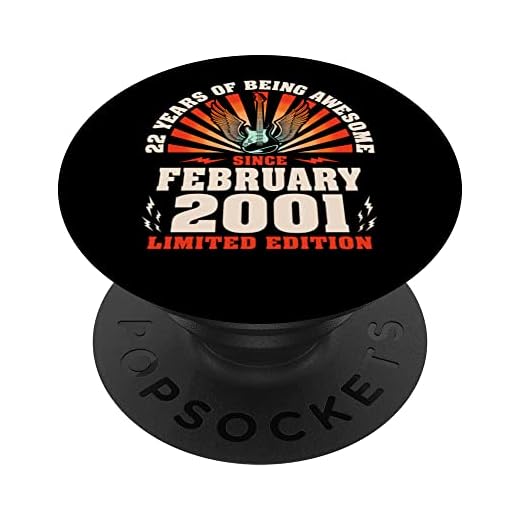 22º cumpleaños vintage guitarrista amantes de la guitarra febrero 2001 PopSockets PopGrip Intercambiable