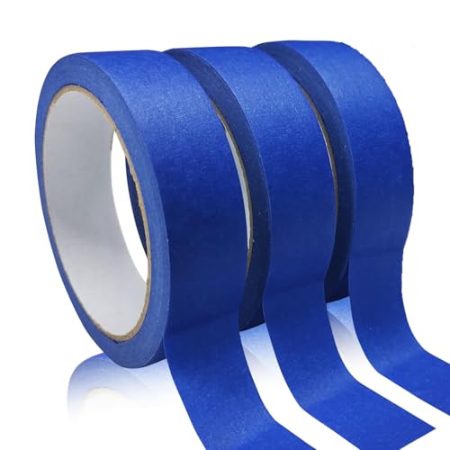 Image of 3 Rolls Painters Tape, Blue Tapes, Masking Tapes, Paint Tape for Multi-Purpose, Painting, Painter's, DIY Crafts Arts (66yd=0.94IN*22yd*3) Decoration Labeling No Residue, Easy Removal