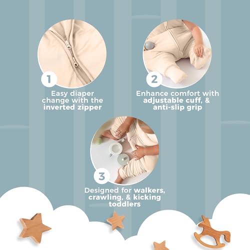 Image of Sleeveless Soft Baby & Toddler Sleeping Sack, Breathable with Adjustable Feet Cuffs & Anti-Slip Grip