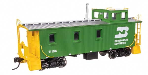 Walthers Proto 920-103256 HO Scale 30' GTW Style Wood Caboose with Offset Coupola - Ready to Run - Burlington Northern #11106
