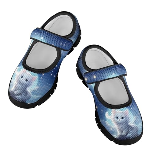 Kids Boys Girls Casual Shoes with Strap Comfort Non Slip Walking Flat Shoes Breathable Mesh Students Sports Sneakers US 11-15