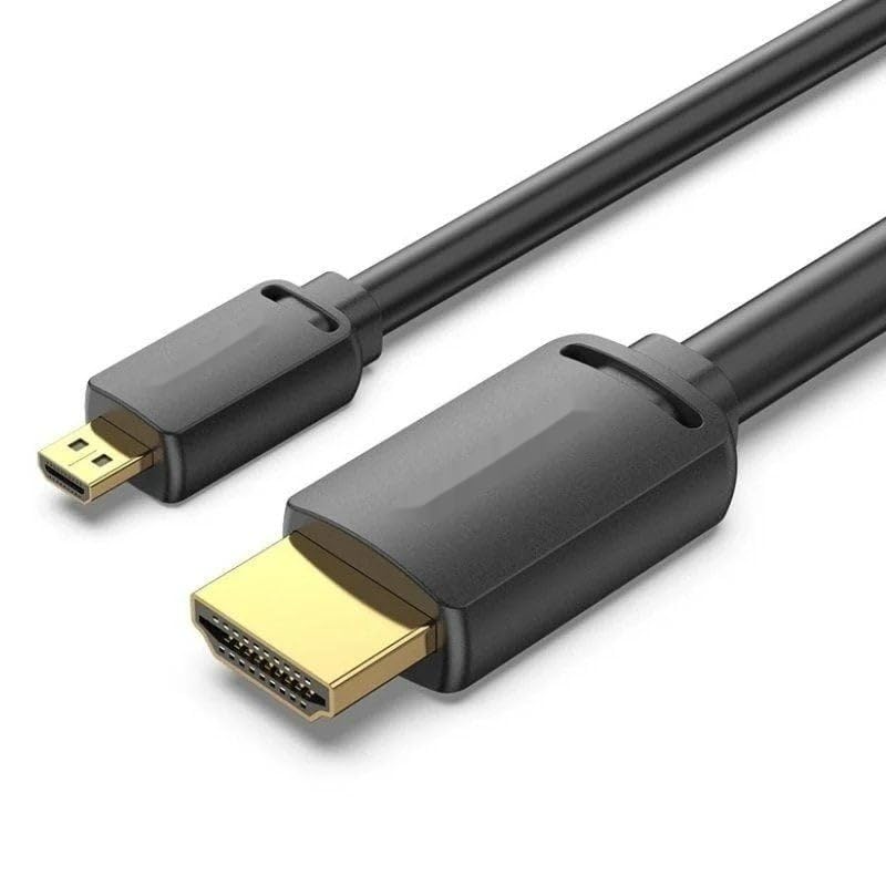 Watio Wave Cable HDMI   cable 2.0 de 3 m, compatible 4K, con conector micro HDMI, AWG34, color negro, ideal para conexiones de alta definición.*