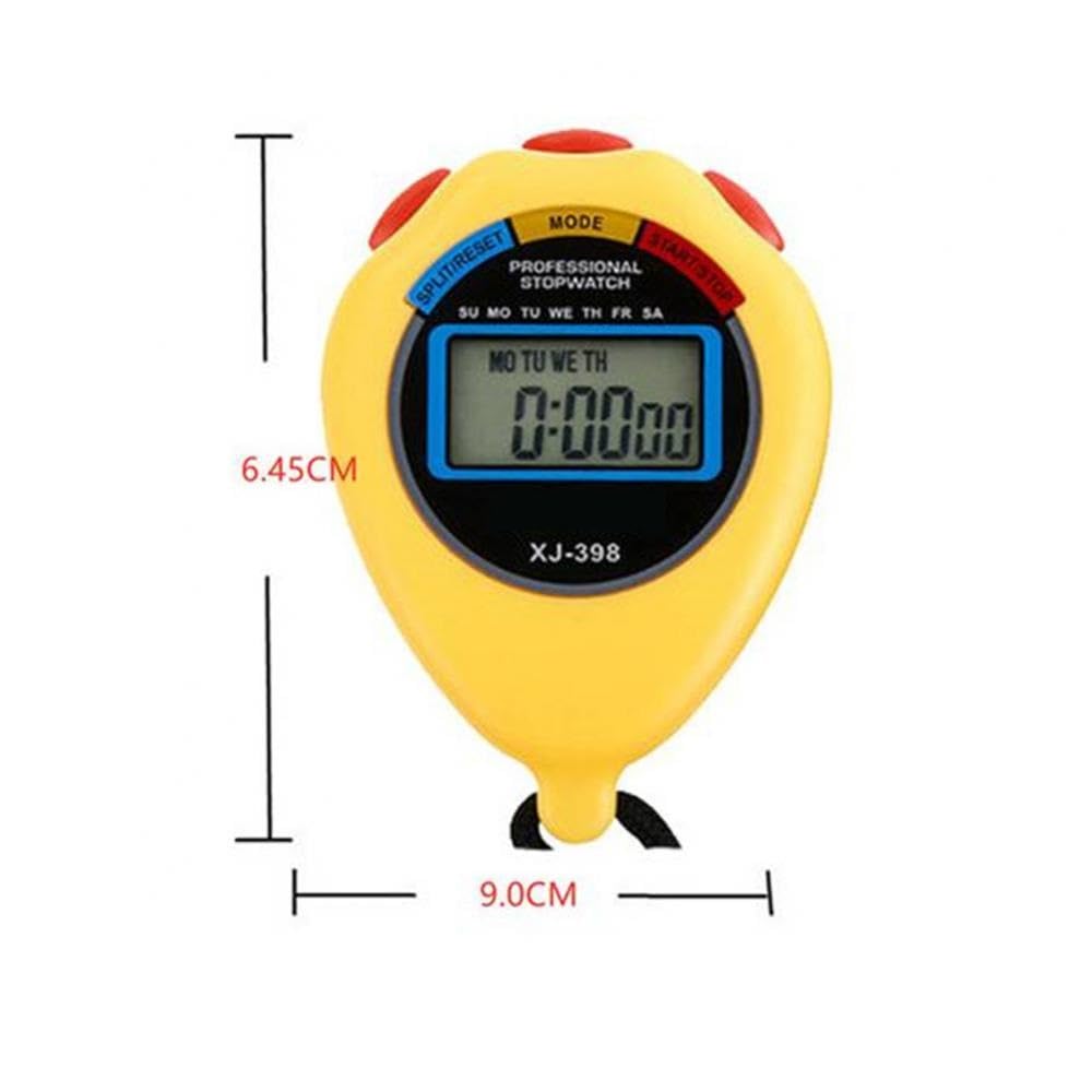 Stopwatch Multi- Function Electronic Digital Stopwatch Timer Portable Training Stopwatches with Alarm Function for and Referees Black Electronic Timer + Whistle KK's (Yellow/Red + Whistle) - Image 4