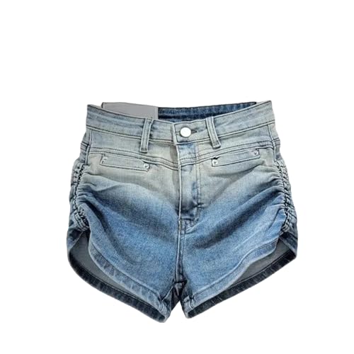 Short en jean pour femme taille haute dégradé original