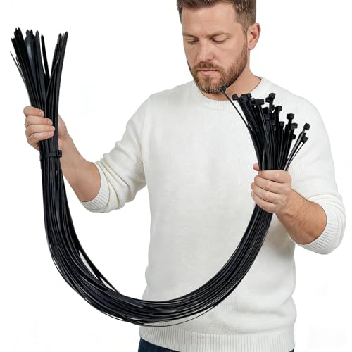 NORJIN 50 Pcs 48 Inch Extra Long Zip Ties Heavy Duty Large Zip Ties with 175 lbs Tensile Strength Self Locking UV Resistant Tie Wraps Cable Ties for Outdoor Use