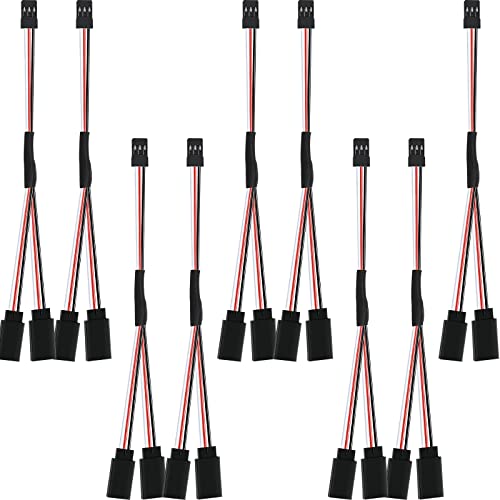 9 Pieces Y Connector 3 Pin Plug Splitters Servo Extension Male to Female Servo Extension Cord Wire...