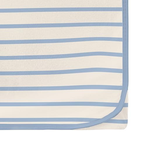 Image of KicKee Swaddling Blanket, Made from Luxuriously Soft KicKee Signature Blend Fabric, Buttery Softness for Snuggling Your Baby (Pond Sweet Stripe - One Size)