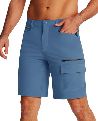 Image of EKLENTSON Mens Hiking Cargo Shorts Lightweight Quick Dry Breathable Shorts Water Resistant with Pockets